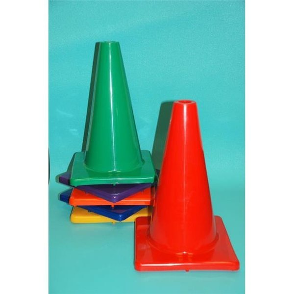Everrich Industries Everrich EVB-0031 12 Inch Vinyl Cone with Square Base- Pack of 6 EVB-0031